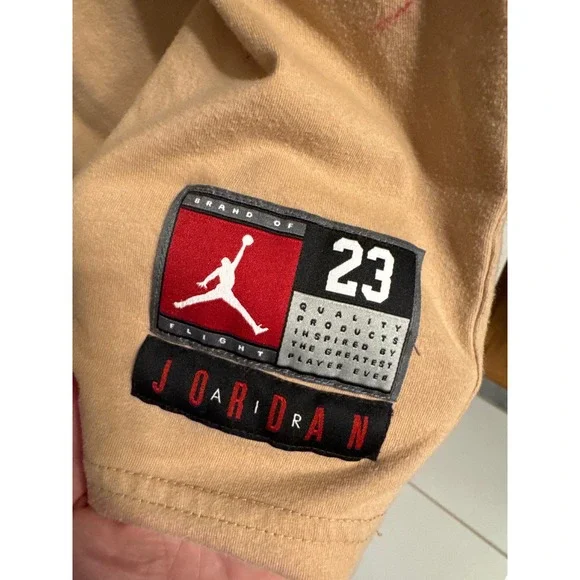 Kids Jordan 23 Graphic T Shirt Tan Short Sleeve Youth Large - Picture 3 of 5